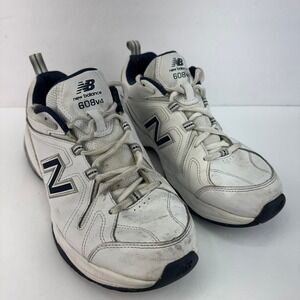 New Balance 608v4 Shoes Men's Size 10 White Blue Leather Training Comfort Sneake